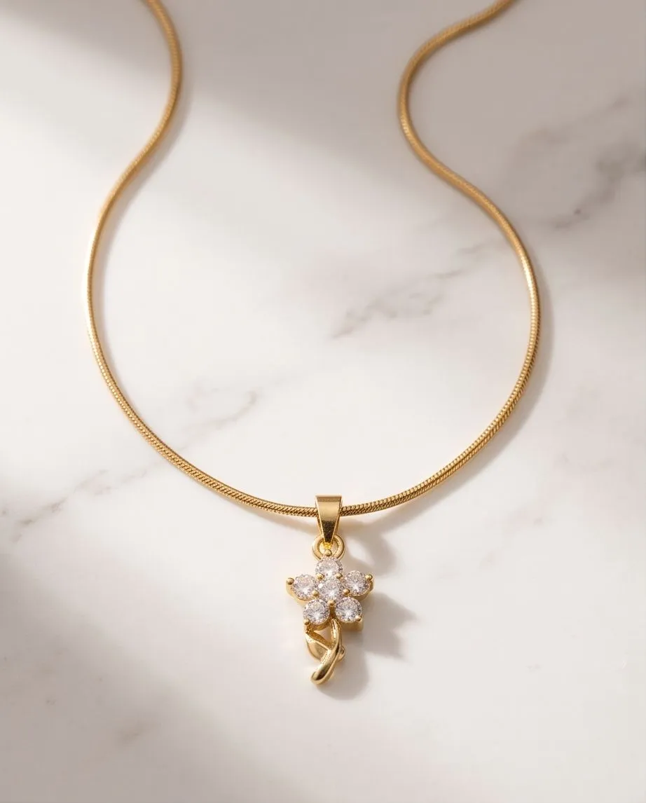 Blossom Grace Floral Pendant Necklace - Image 2