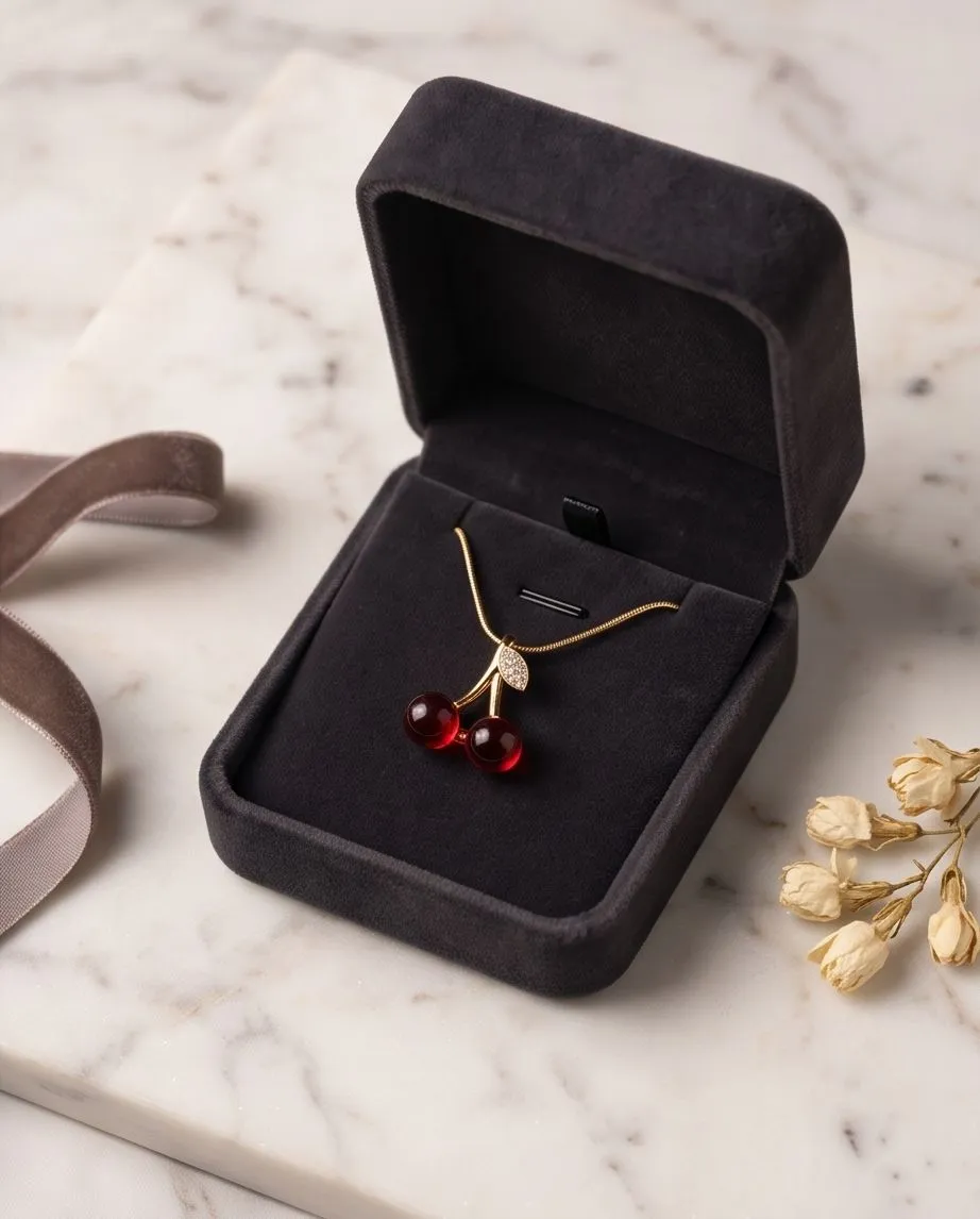Cherry Bloom Pendant Necklace - Image 2