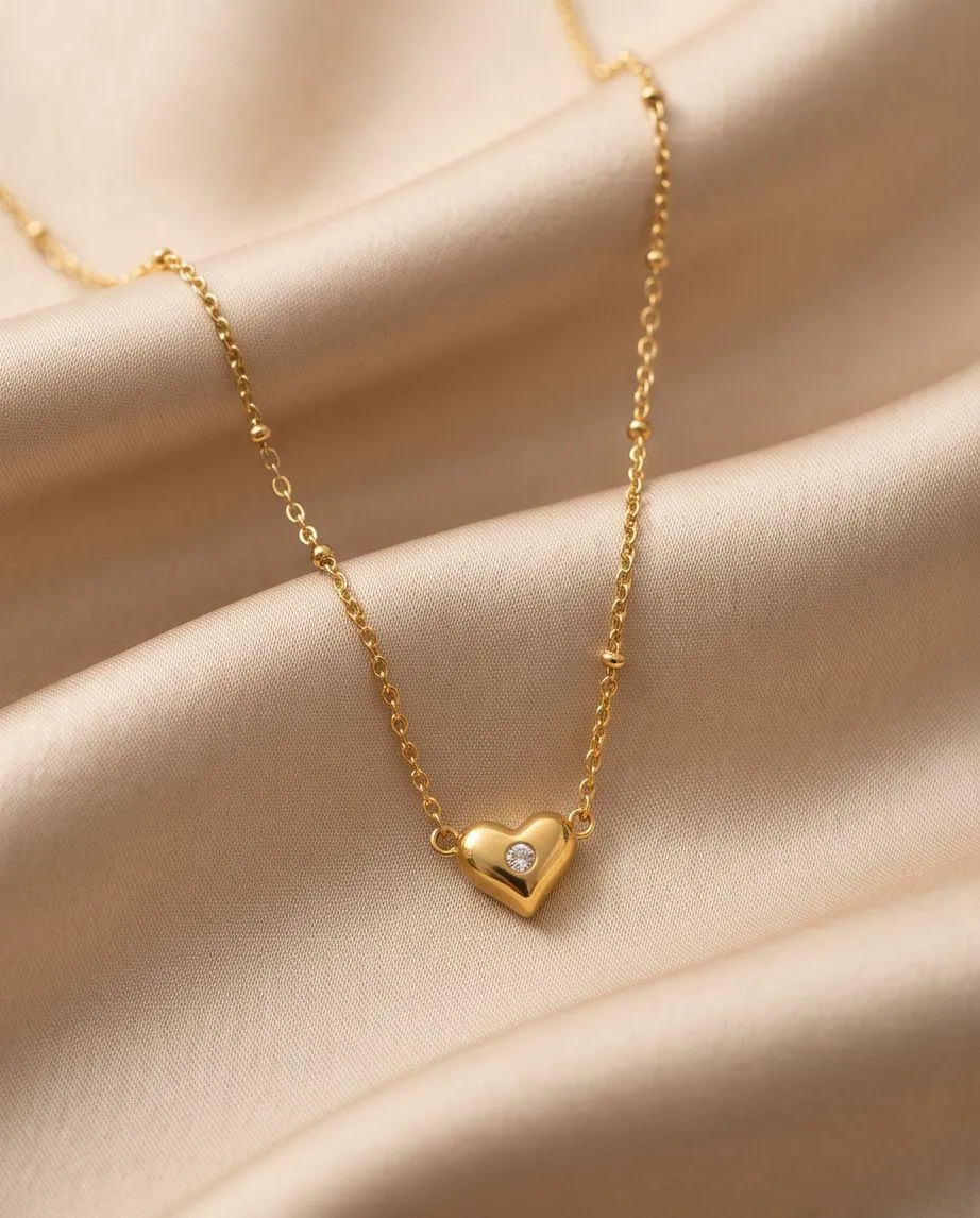 Golden Heart Spark Pendant Necklace - Image 2